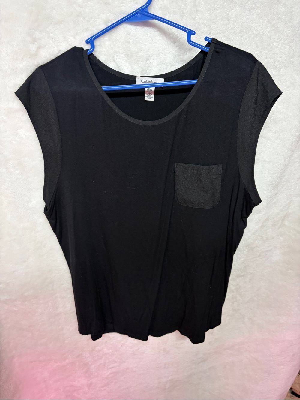 Calvin Klein Black Sleeveless Pocket Tank